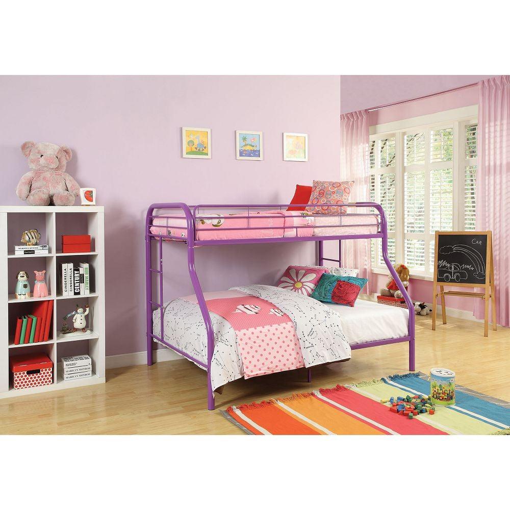 Purple Twin Over Full Size Bunk Bed - FurniFindUSA