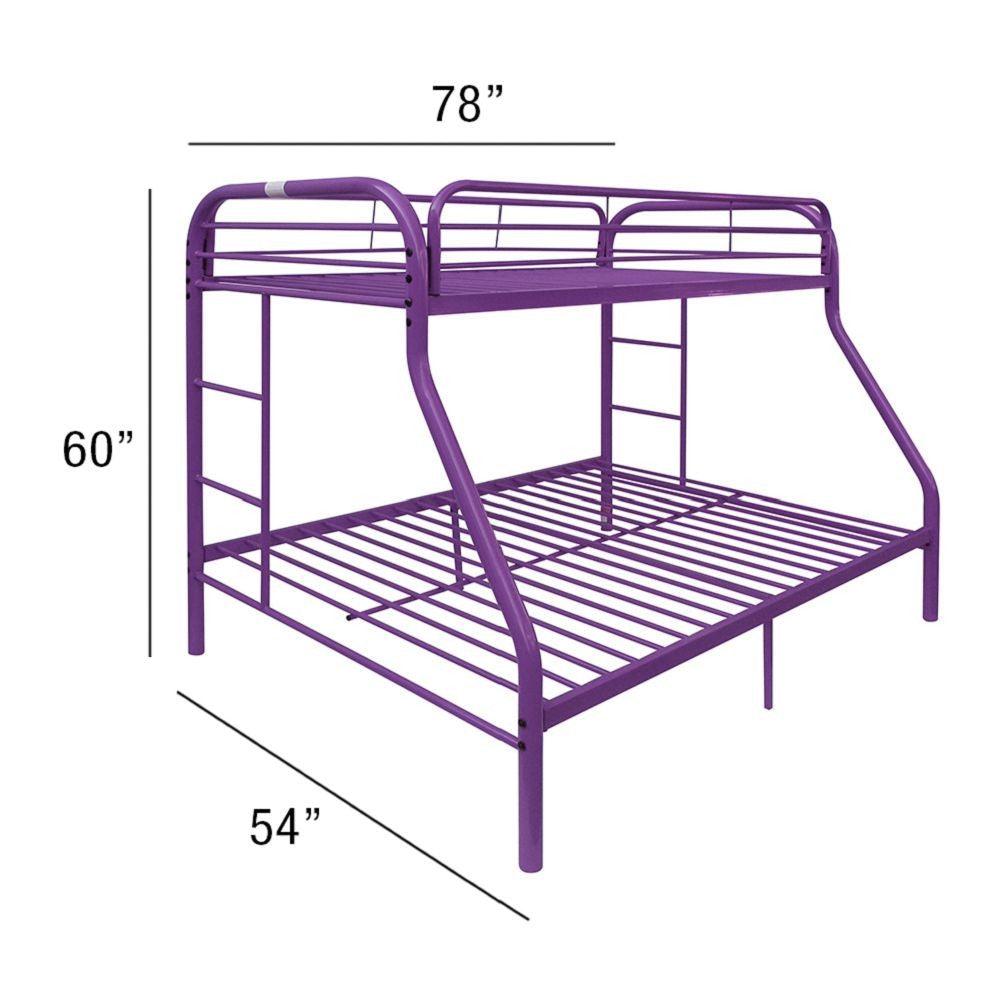 Purple Twin Over Full Size Bunk Bed - FurniFindUSA