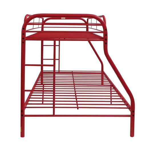 Red Twin Over Full Size Bunk Bed - FurniFindUSA