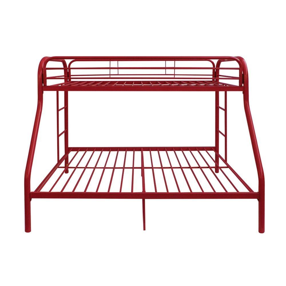 Red Twin Over Full Size Bunk Bed - FurniFindUSA