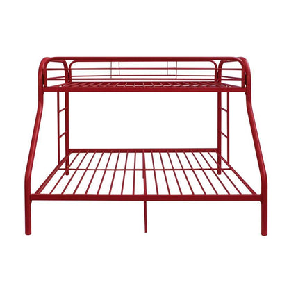 Red Twin Over Full Size Bunk Bed - FurniFindUSA