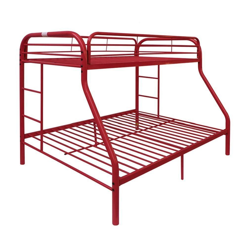 Red Twin Over Full Size Bunk Bed - FurniFindUSA