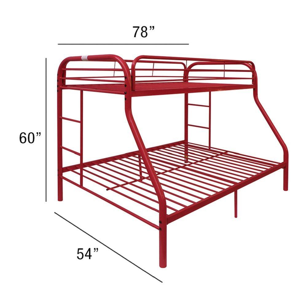 Red Twin Over Full Size Bunk Bed - FurniFindUSA