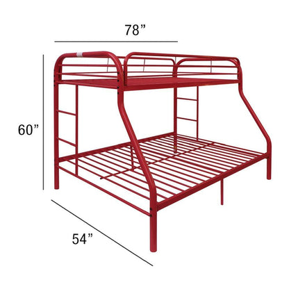 Red Twin Over Full Size Bunk Bed - FurniFindUSA