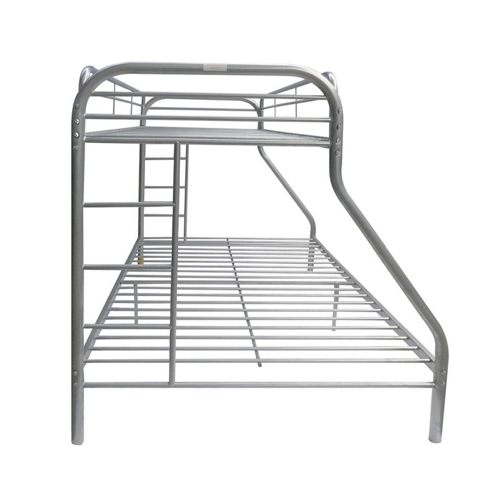 Silver Twin Over Full Size Bunk Bed - FurniFindUSA