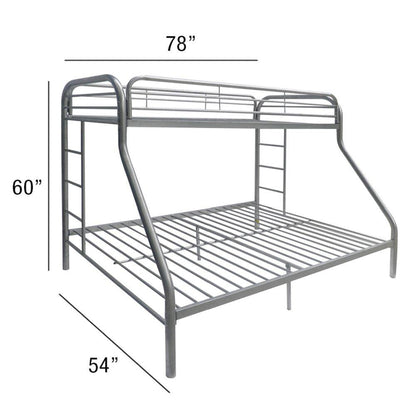 Silver Twin Over Full Size Bunk Bed - FurniFindUSA