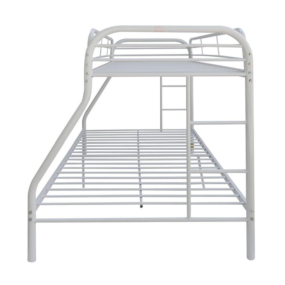 White Twin Over Full Size Bunk Bed - FurniFindUSA