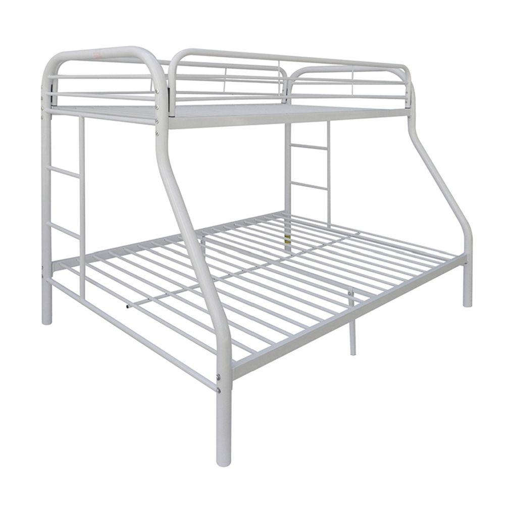 White Twin Over Full Size Bunk Bed - FurniFindUSA