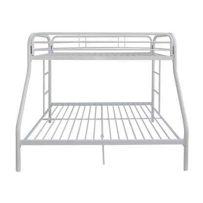 White Twin Over Full Size Bunk Bed - FurniFindUSA