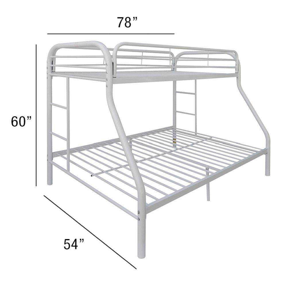 White Twin Over Full Size Bunk Bed - FurniFindUSA