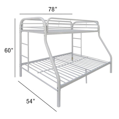 White Twin Over Full Size Bunk Bed - FurniFindUSA