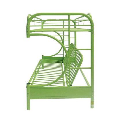 Green Twin Over Full Futon Bunk Bed - FurniFindUSA