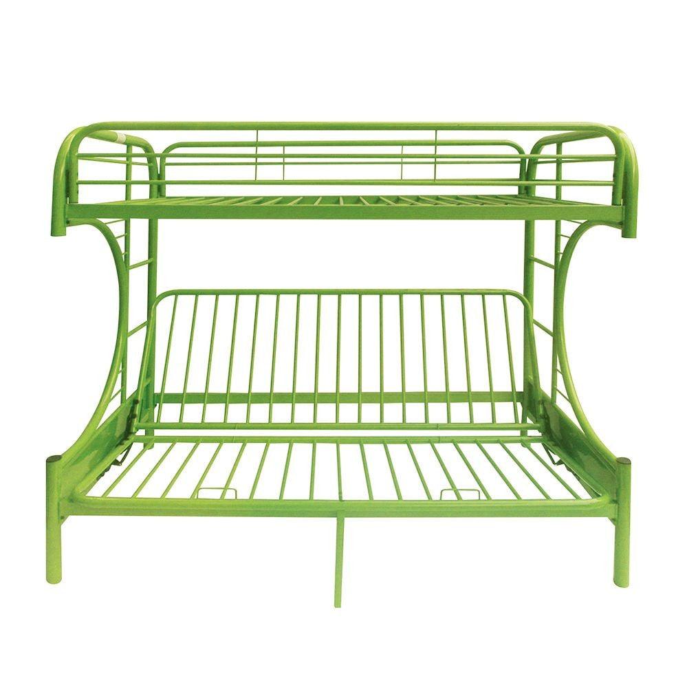 Green Twin Over Full Futon Bunk Bed - FurniFindUSA