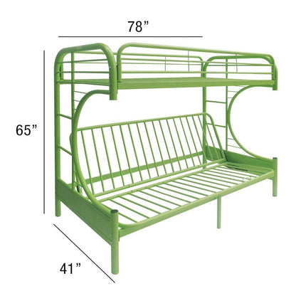 Green Twin Over Full Futon Bunk Bed - FurniFindUSA