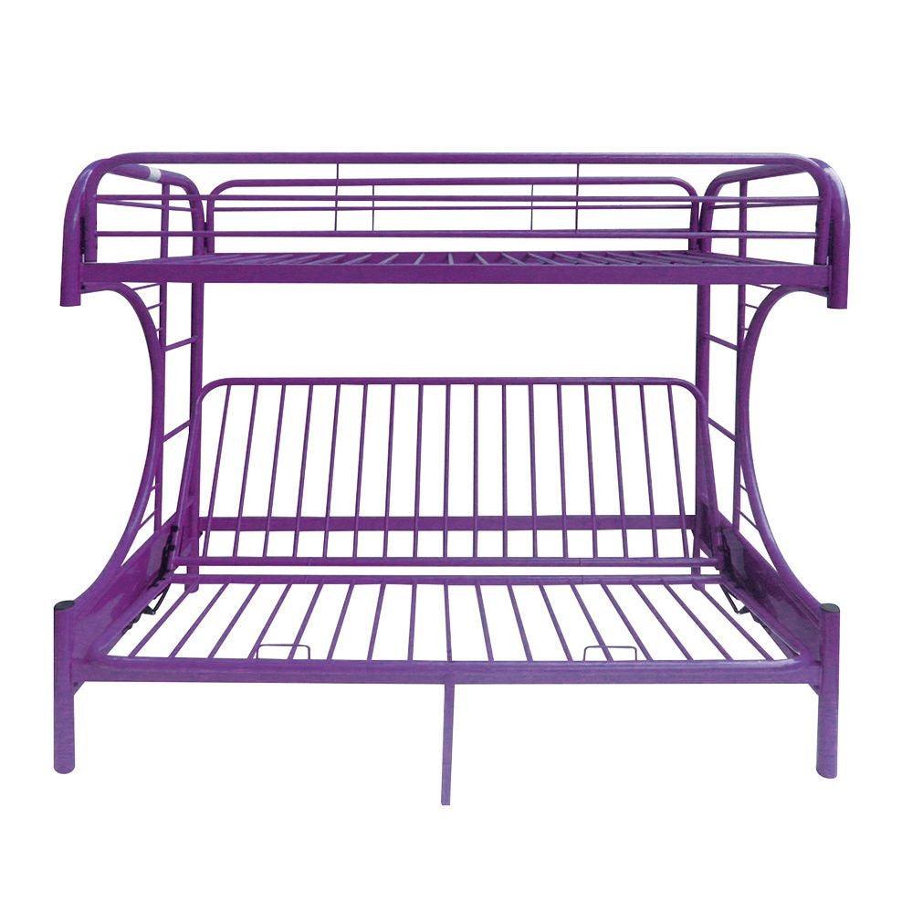 Purple Twin Over Full Futon Bunk Bed - FurniFindUSA