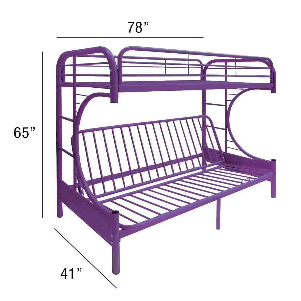 Purple Twin Over Full Futon Bunk Bed - FurniFindUSA