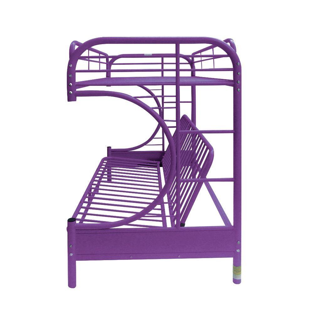 Purple Twin Over Full Futon Bunk Bed - FurniFindUSA