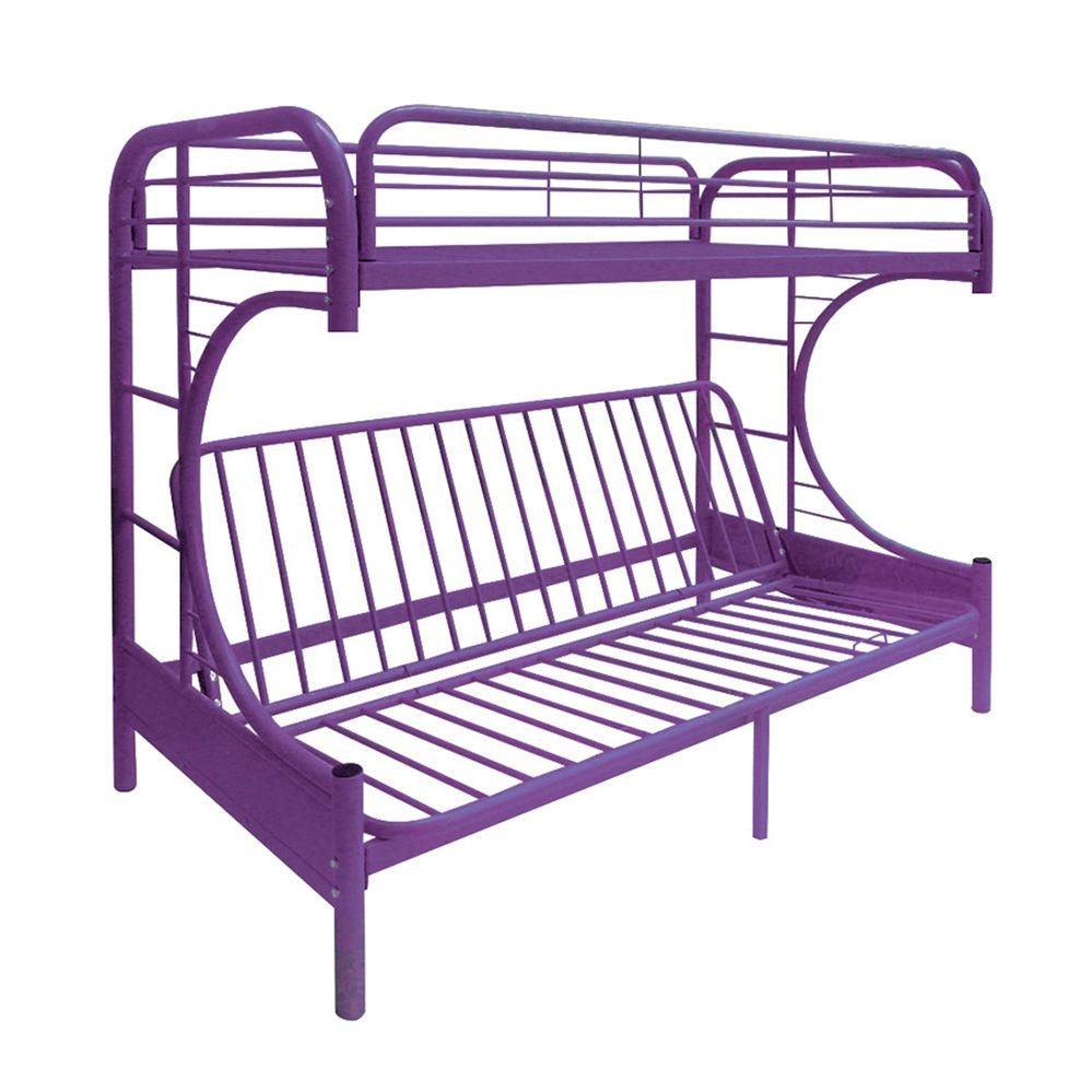 Purple Twin Over Full Futon Bunk Bed - FurniFindUSA