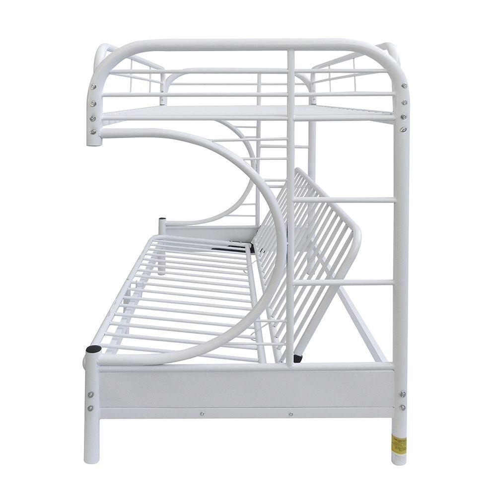 White Twin Over Full Futon Bunk Bed - FurniFindUSA