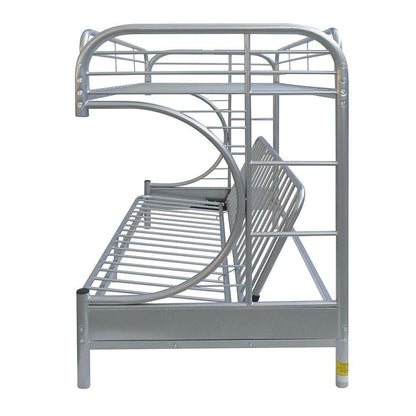 Silver Twin XL Over Queen Futon Bunk Bed - FurniFindUSA