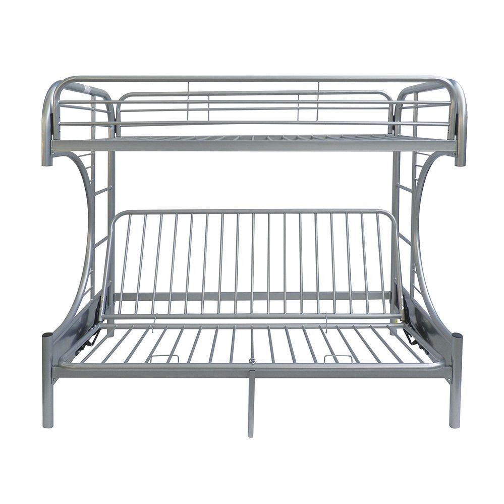 Silver Twin XL Over Queen Futon Bunk Bed - FurniFindUSA