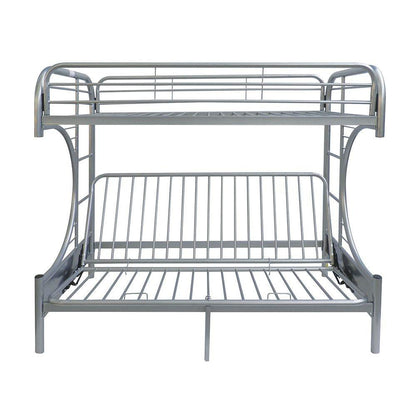 Silver Twin XL Over Queen Futon Bunk Bed - FurniFindUSA