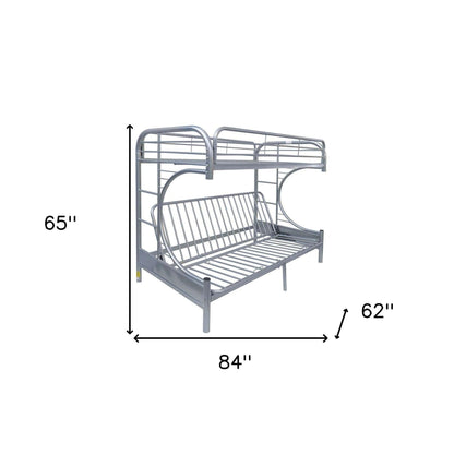 Silver Twin XL Over Queen Futon Bunk Bed - FurniFindUSA