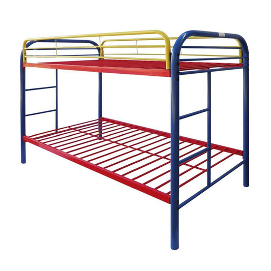 Colorful Twin Over Twin Bunk Bed - FurniFindUSA