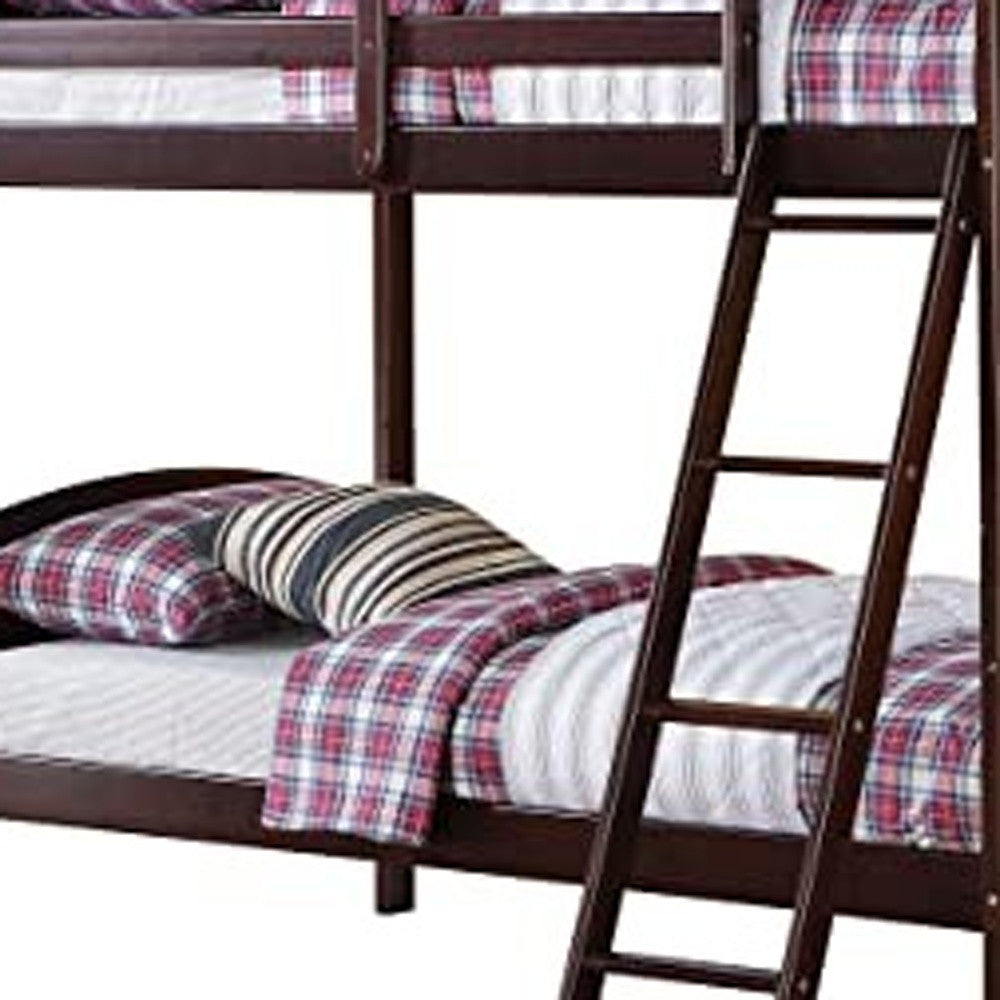 Brown Twin Over Twin Classic Bunk Bed