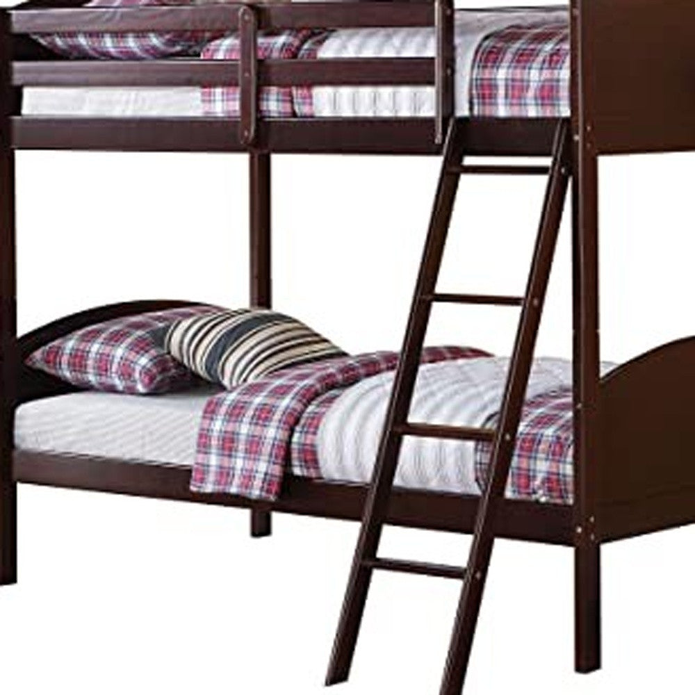 Brown Twin Over Twin Classic Bunk Bed