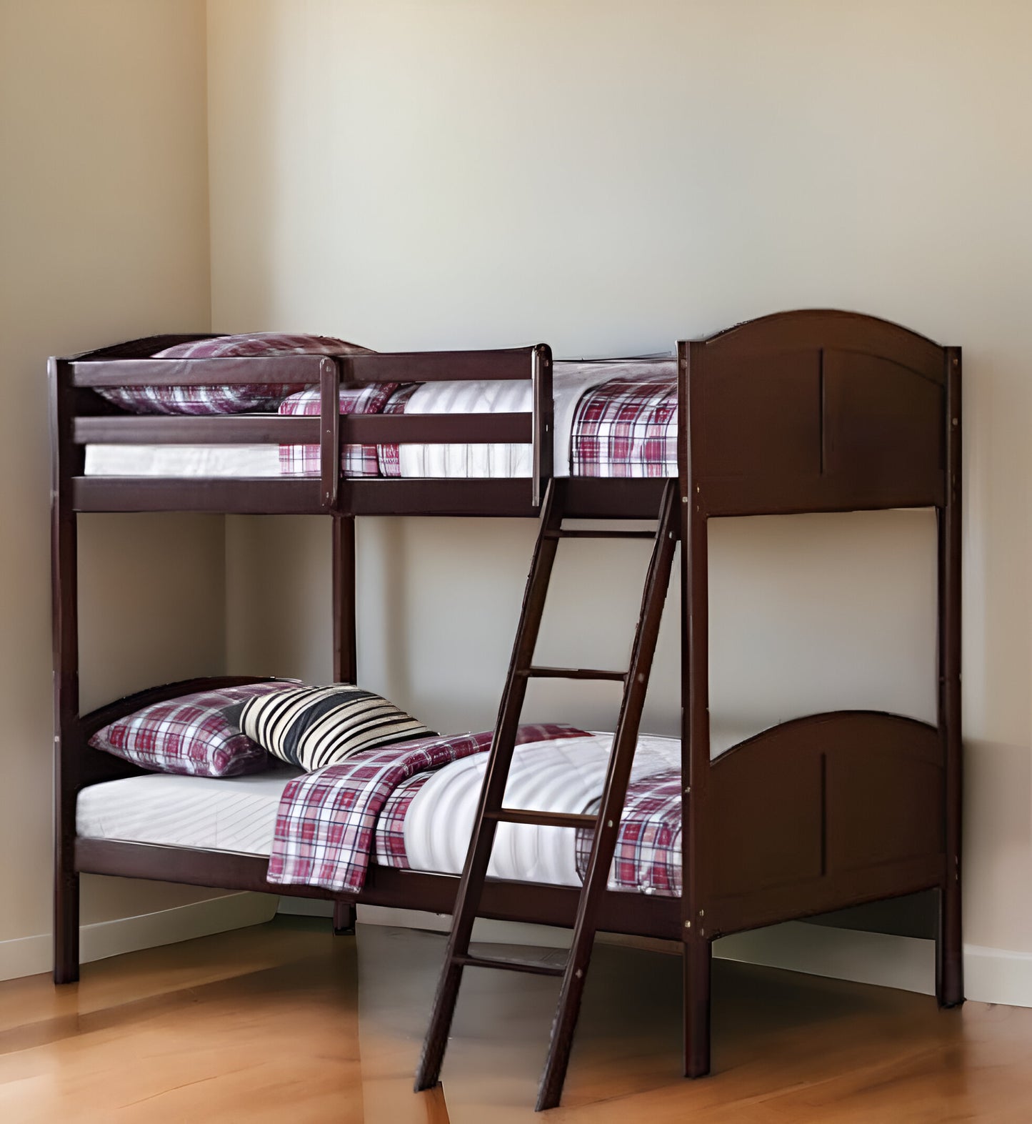 Brown Twin Over Twin Classic Bunk Bed