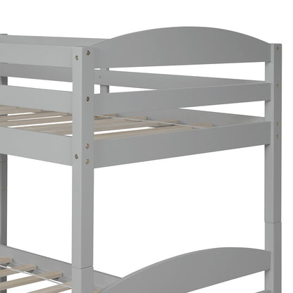 Gray Twin Contemporary Manufactured Wood and Solid Wood Bunk Bed