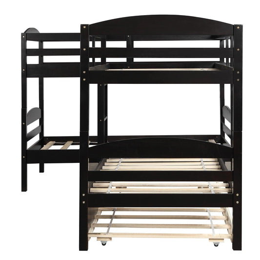 Espresso Twin Contemporary Manufactured Wood and Solid Wood Bunk Bed - FurniFindUSA