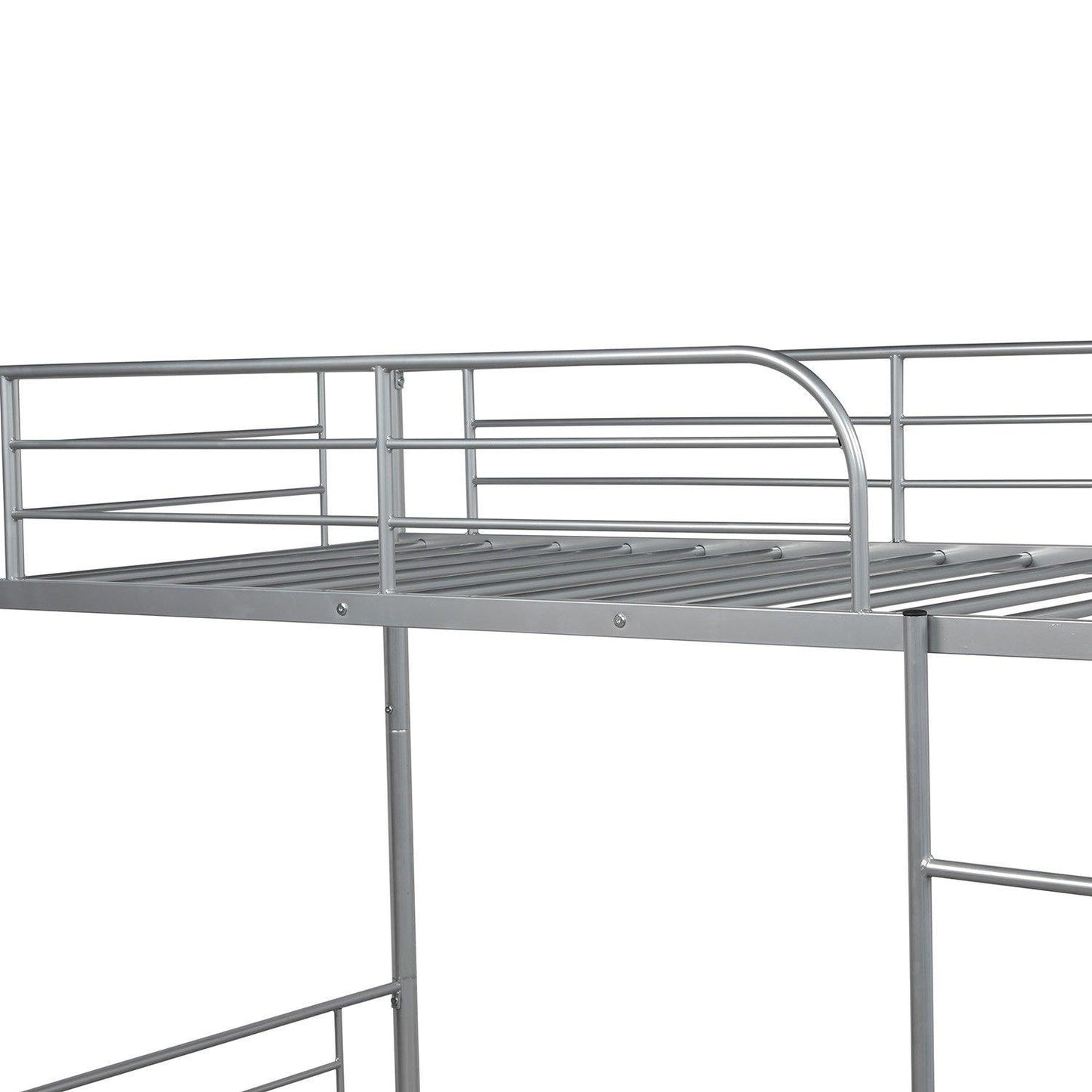 Silver Twin over Twin Traditional Steel Bunk Bed - FurniFindUSA