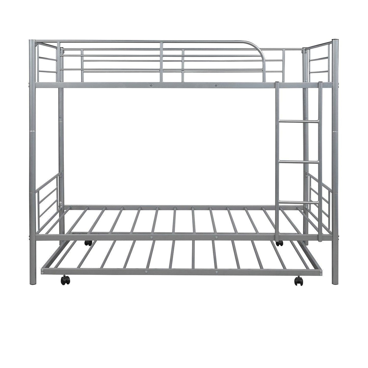 Silver Twin over Twin Traditional Steel Bunk Bed - FurniFindUSA