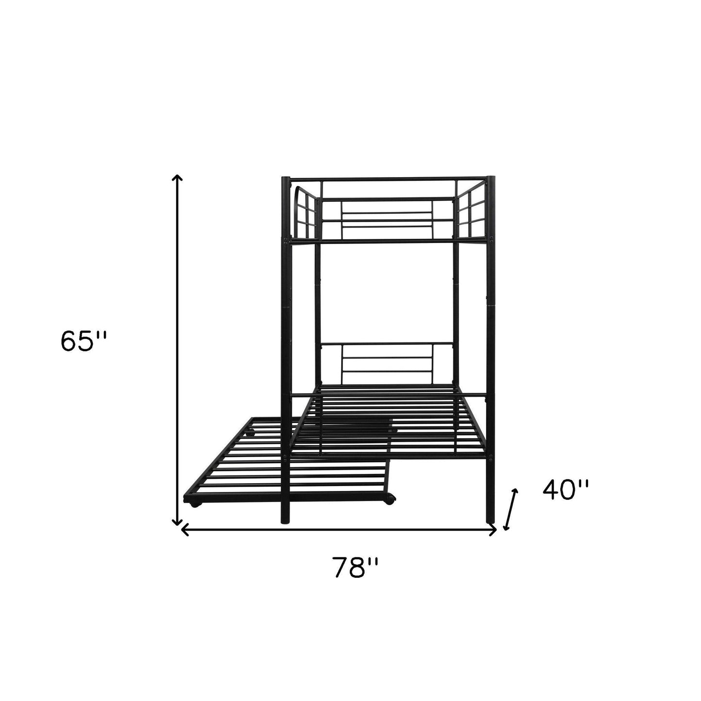 Black Twin over Twin Traditional Steel Bunk Bed - FurniFindUSA