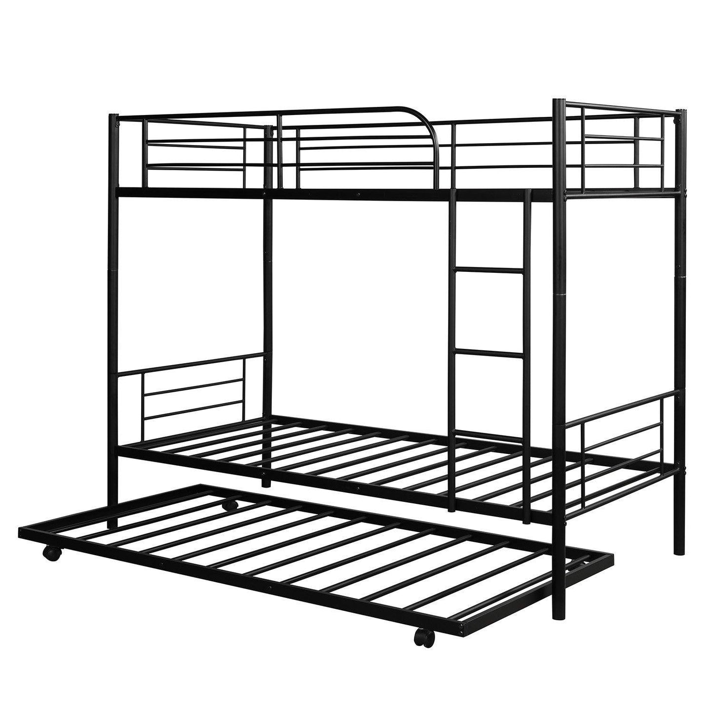 Black Twin over Twin Traditional Steel Bunk Bed - FurniFindUSA