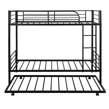 Black Twin over Twin Traditional Steel Bunk Bed - FurniFindUSA