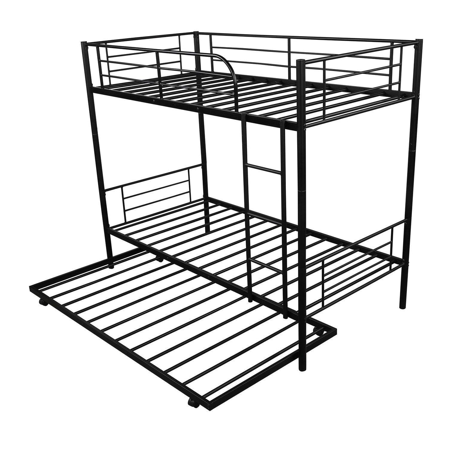 Black Twin over Twin Traditional Steel Bunk Bed - FurniFindUSA