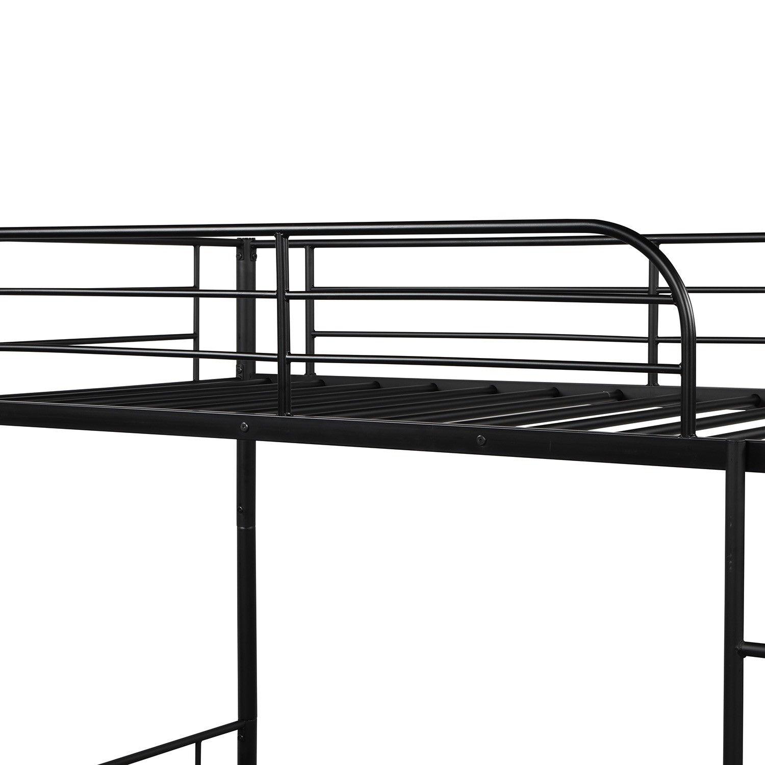 Black Twin over Twin Traditional Steel Bunk Bed - FurniFindUSA