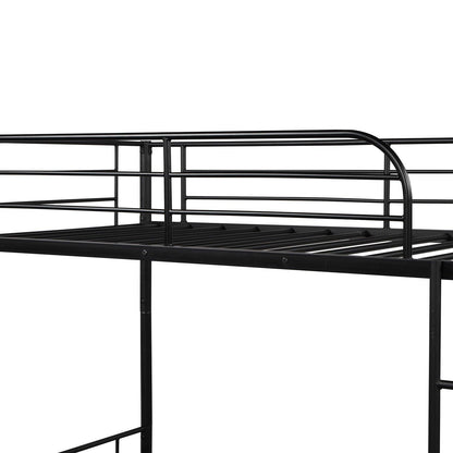 Black Twin over Twin Traditional Steel Bunk Bed - FurniFindUSA