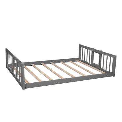 Gray Full Over Full Over Full Contemporary Bunk Bed With Slide - FurniFindUSA