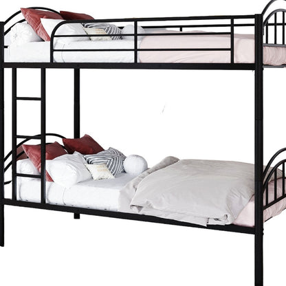 Black Modern Classic Twin Over Twin Metal Bunk Bed