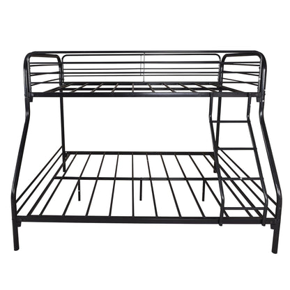 Black Heavy Duty Twin Over Full Metal Bunk Bed - FurniFindUSA