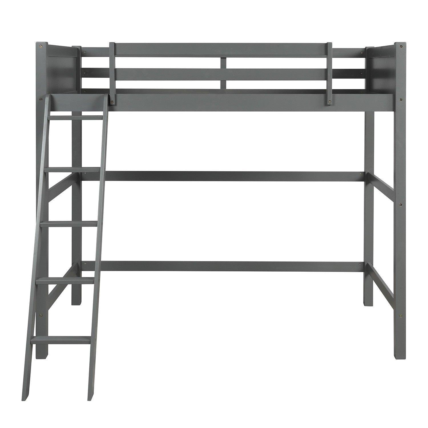 Gray Twin Size High Loft Bed - FurniFindUSA