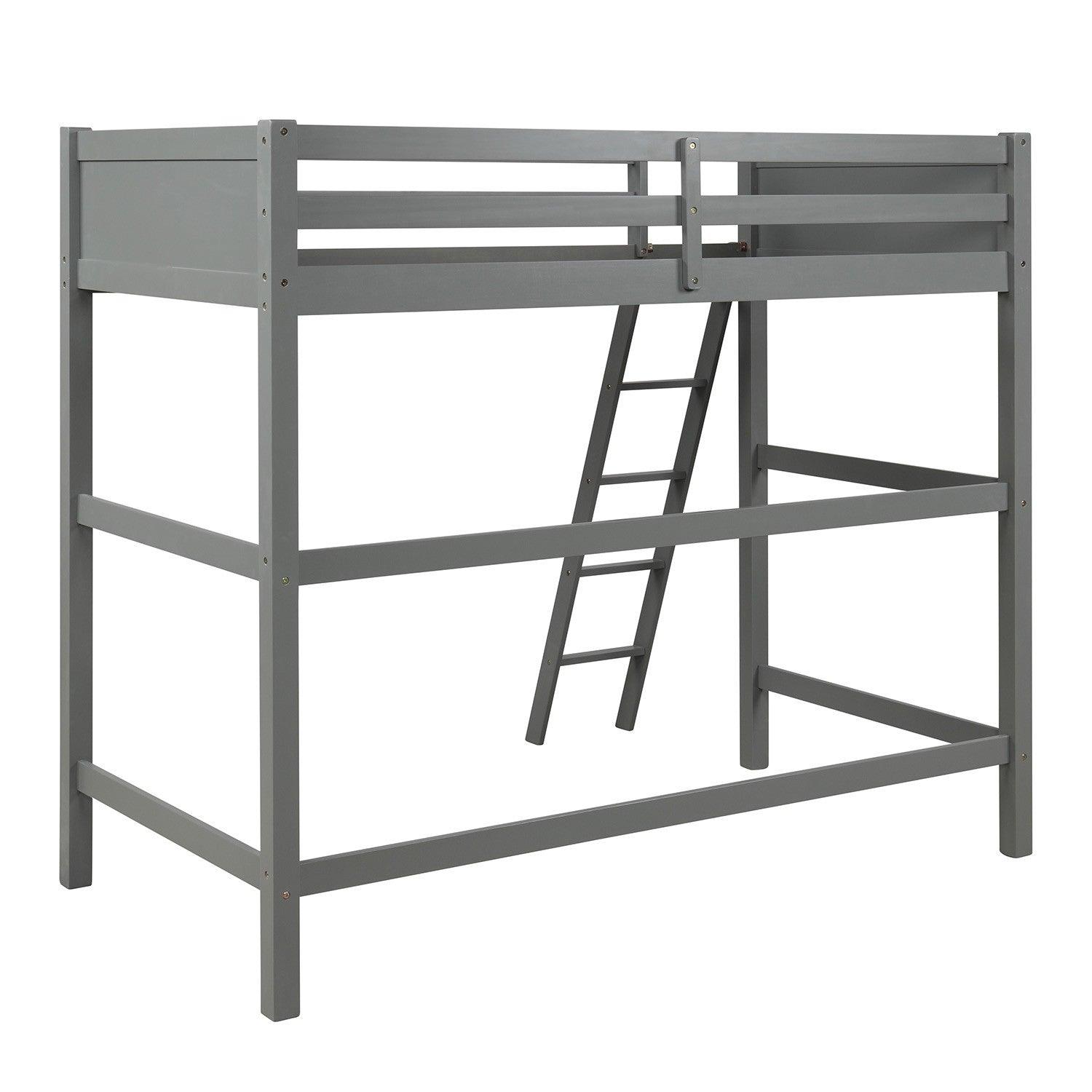 Gray Twin Size High Loft Bed - FurniFindUSA