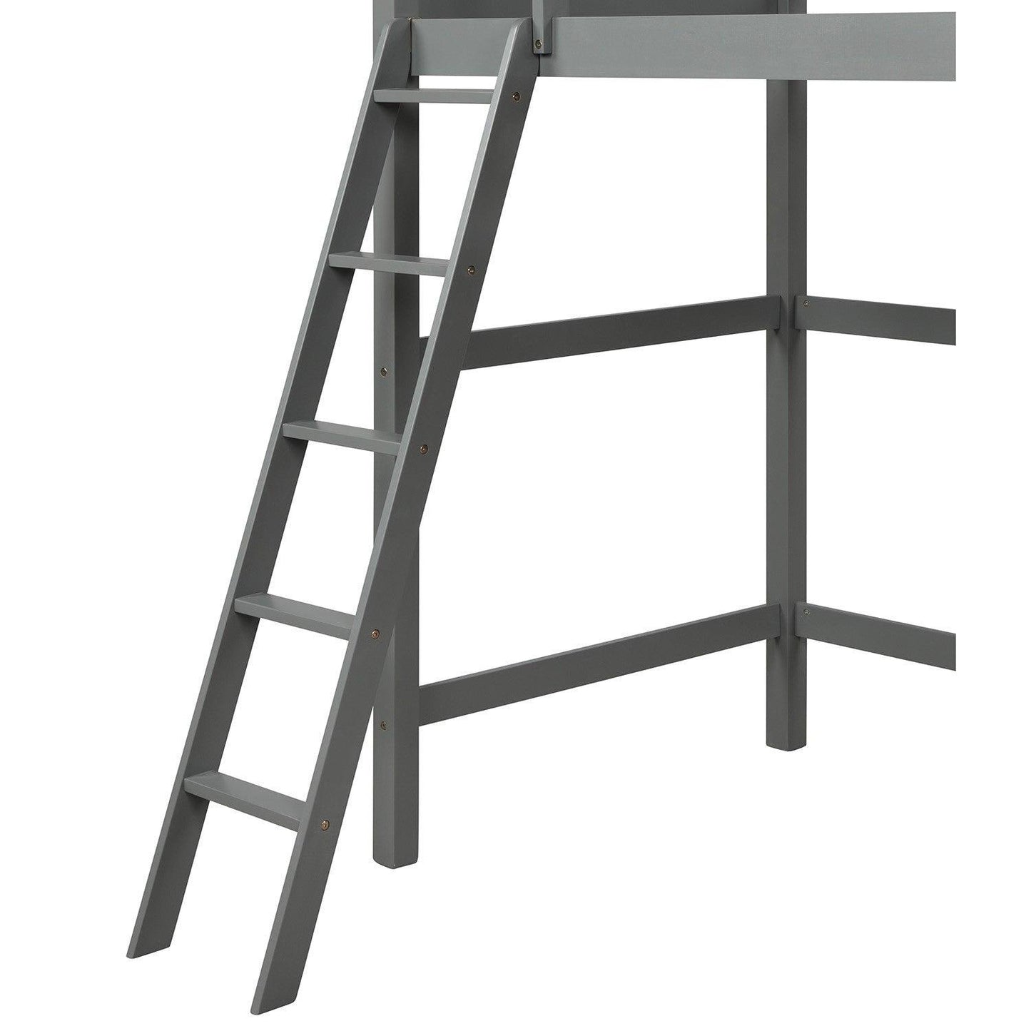 Gray Twin Size High Loft Bed - FurniFindUSA