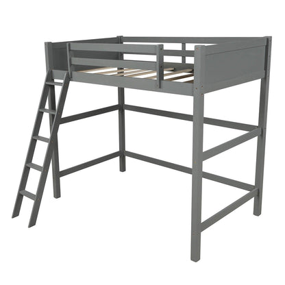 Gray Twin Size High Loft Bed - FurniFindUSA