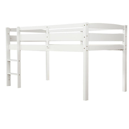 White Twin Size Lof Loft Bed - FurniFindUSA