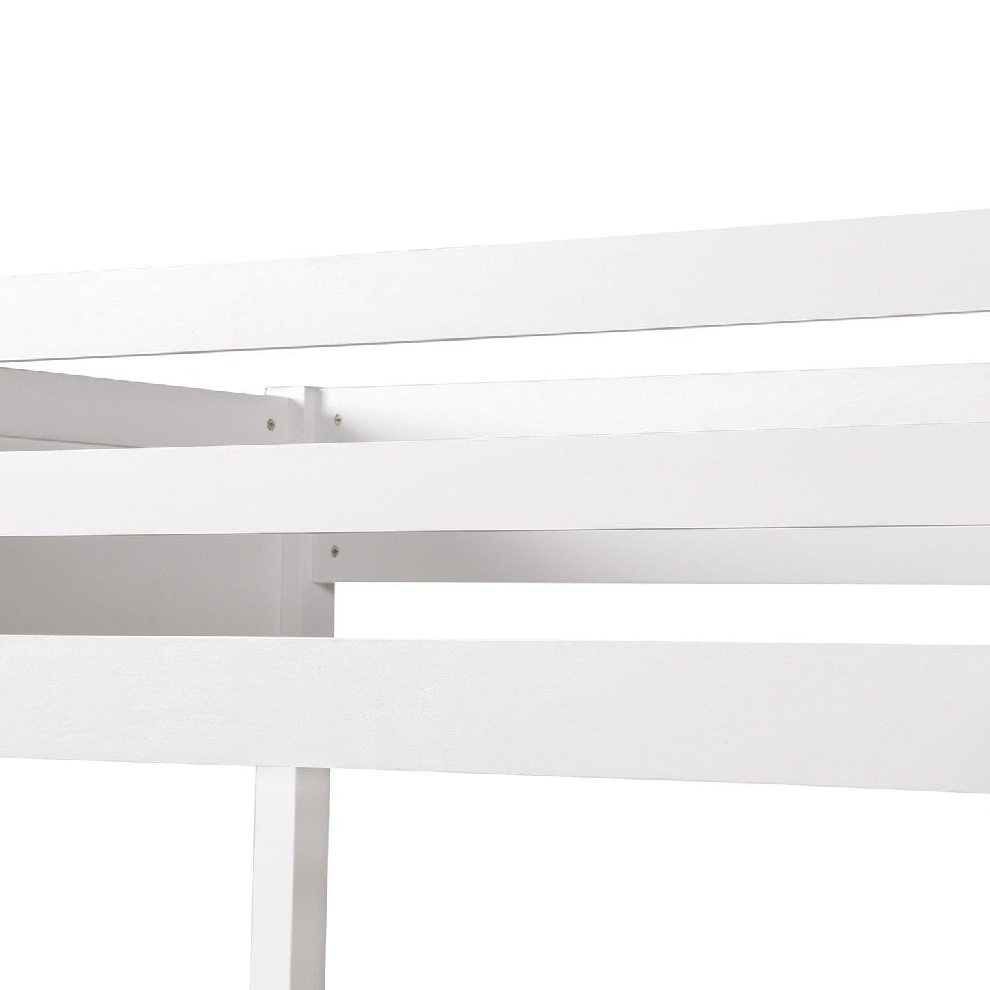 White Twin Size High Loft Bed - FurniFindUSA